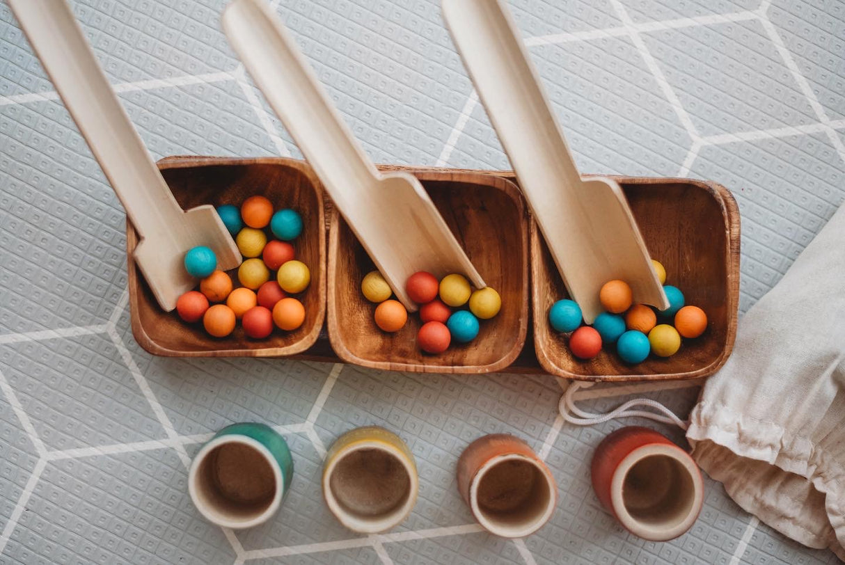 Rainbow Bamboo Sorting Tubes - Set of 6