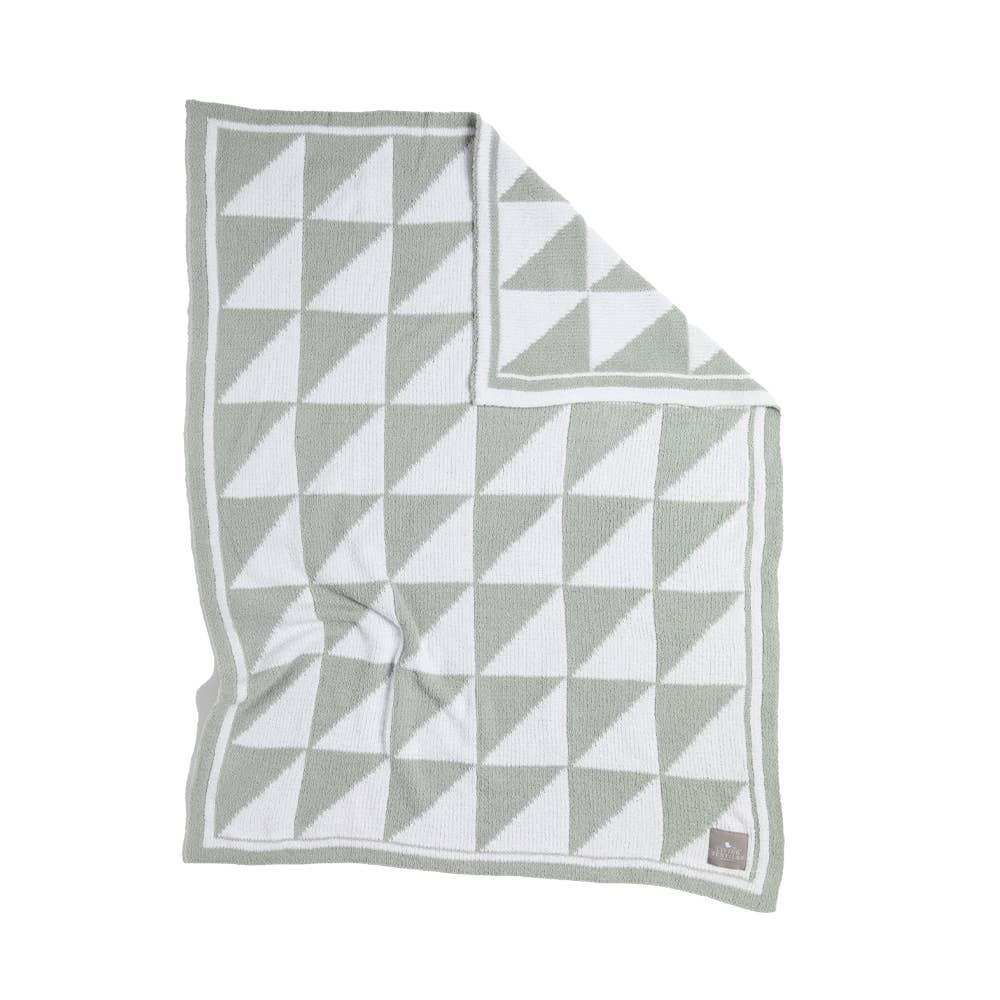 Chenille Blanket - Sage Triangle