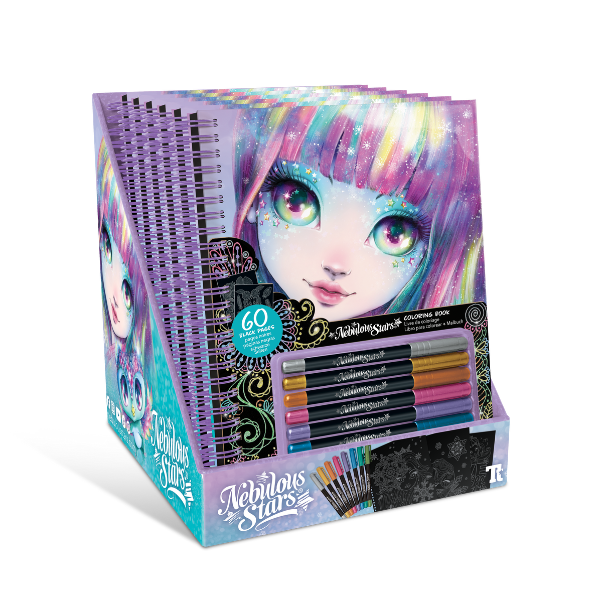 Nebulous Stars Black Pages Colouring Book - Isadora (Metallic Pens) craft kit for children