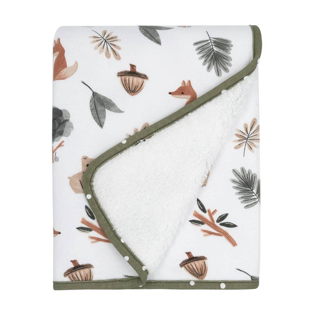 Jersey/Sherpa Pram Blanket - Forest Retreat