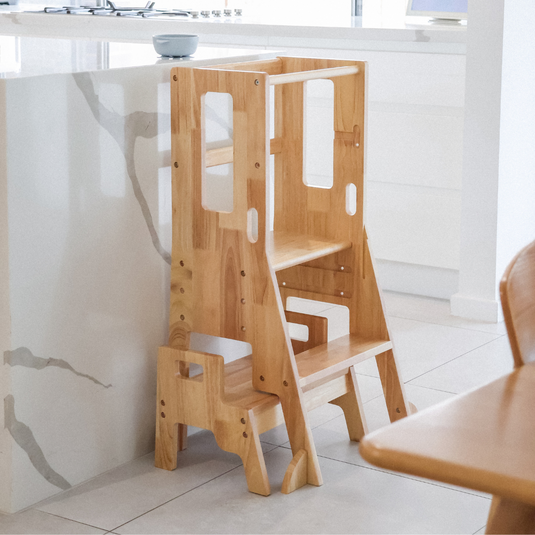 Solid Wood Learning Tower & Step Stool