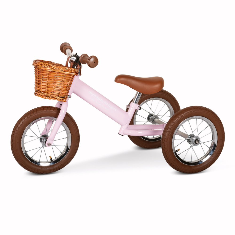 2 in 1 Steel Trike / Balance Bike - Rose Pink