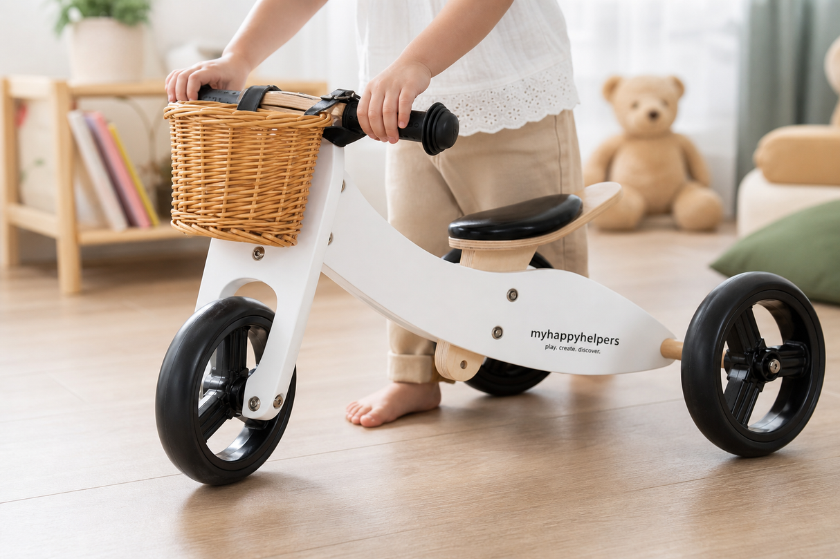 Child playing with the 2 in 1 Mini Trike Range