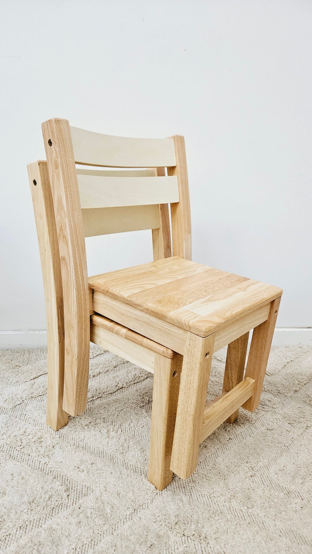 Rubber Wood Stacking Chair - Set of Two