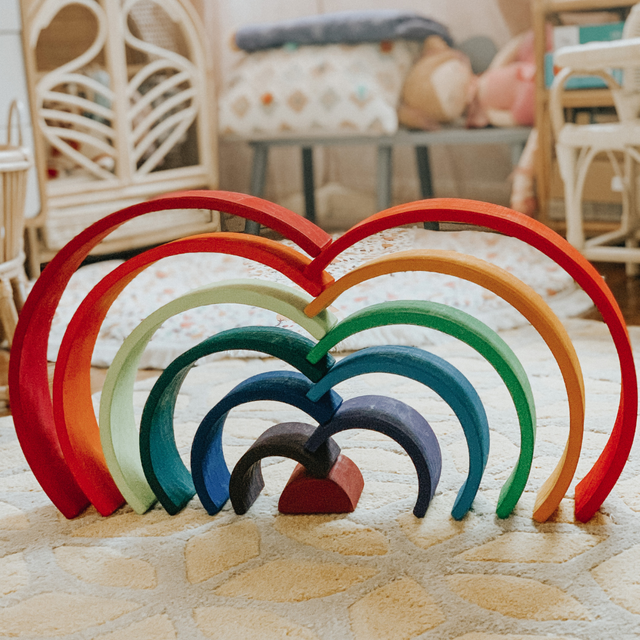 Large Wooden Rainbow Stacker - Bright July Restock