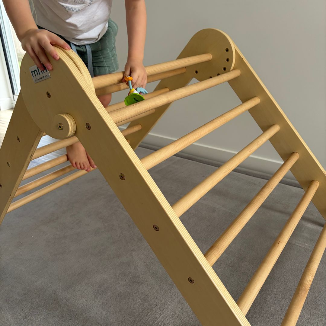 Large Adjustable Folding Climber - Varnished