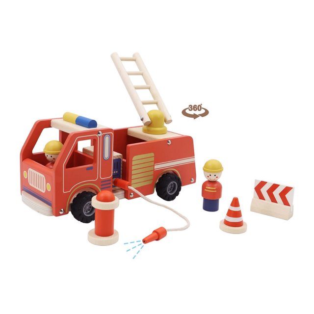 Wooden Fire Engine Playset