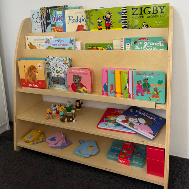 Montessori 2:1 Bookshelf - Varnished Birch