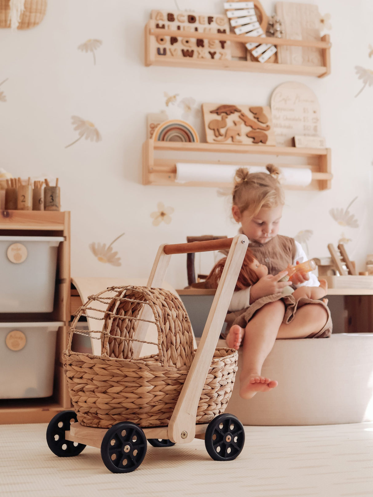 Water Hyacinth Doll Pram & Walker Playset