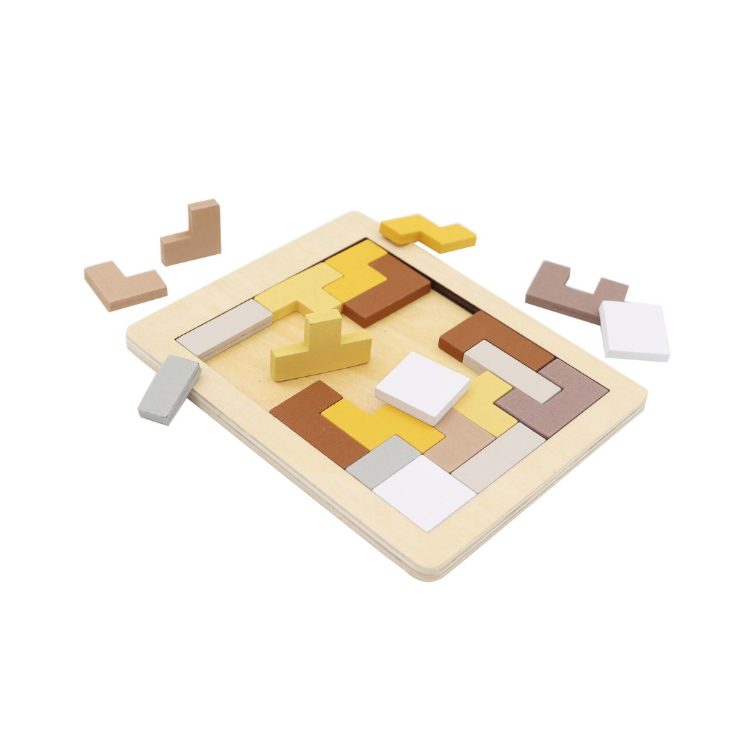 Wooden Hexagon & Pentomino Brainteaser Puzzle