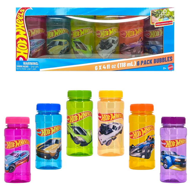 Hot Wheels Bubble Bottles 6pk