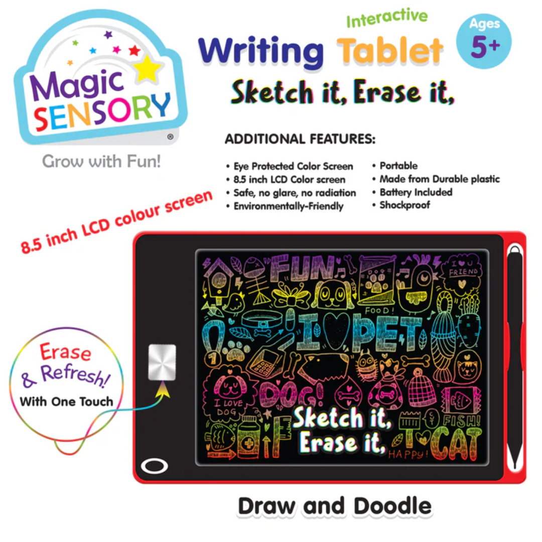 Interactive LCD Writing Tablet - Red Pet (USB Rechargeable)