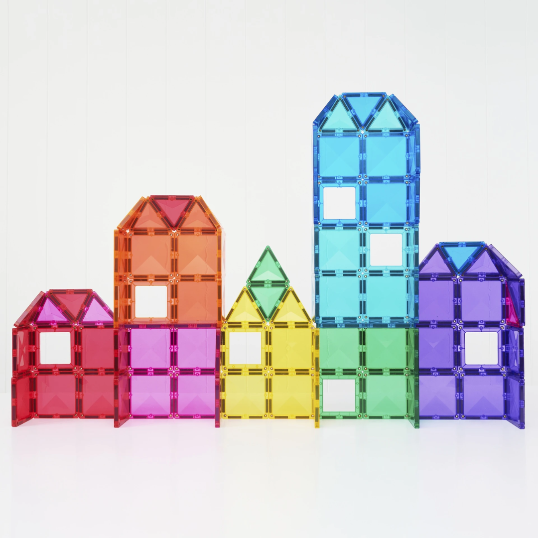 Connetix Bright Creative Pack 104 pc built into a finished structure