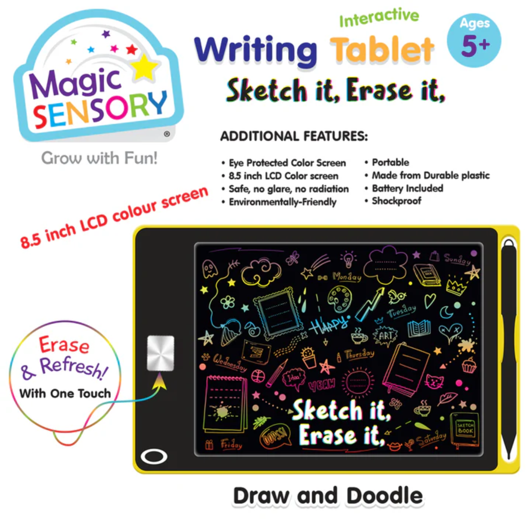 Interactive LCD Writing Tablet - Yellow Doodle (USB Rechargeable)