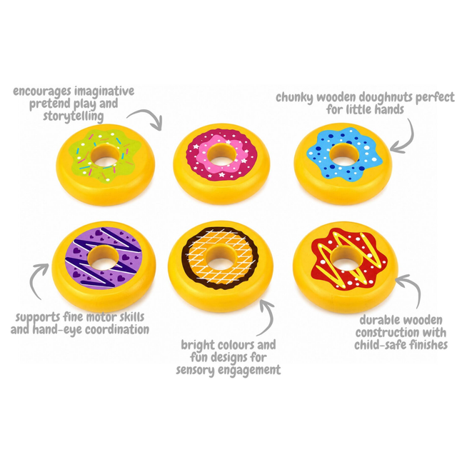 Wooden Doughnut Set