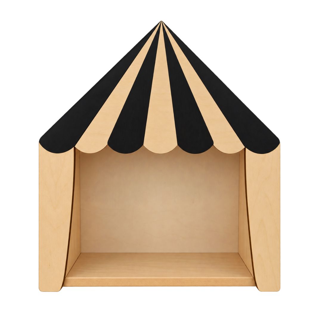 Black & Varnish Circus Wall Shelf