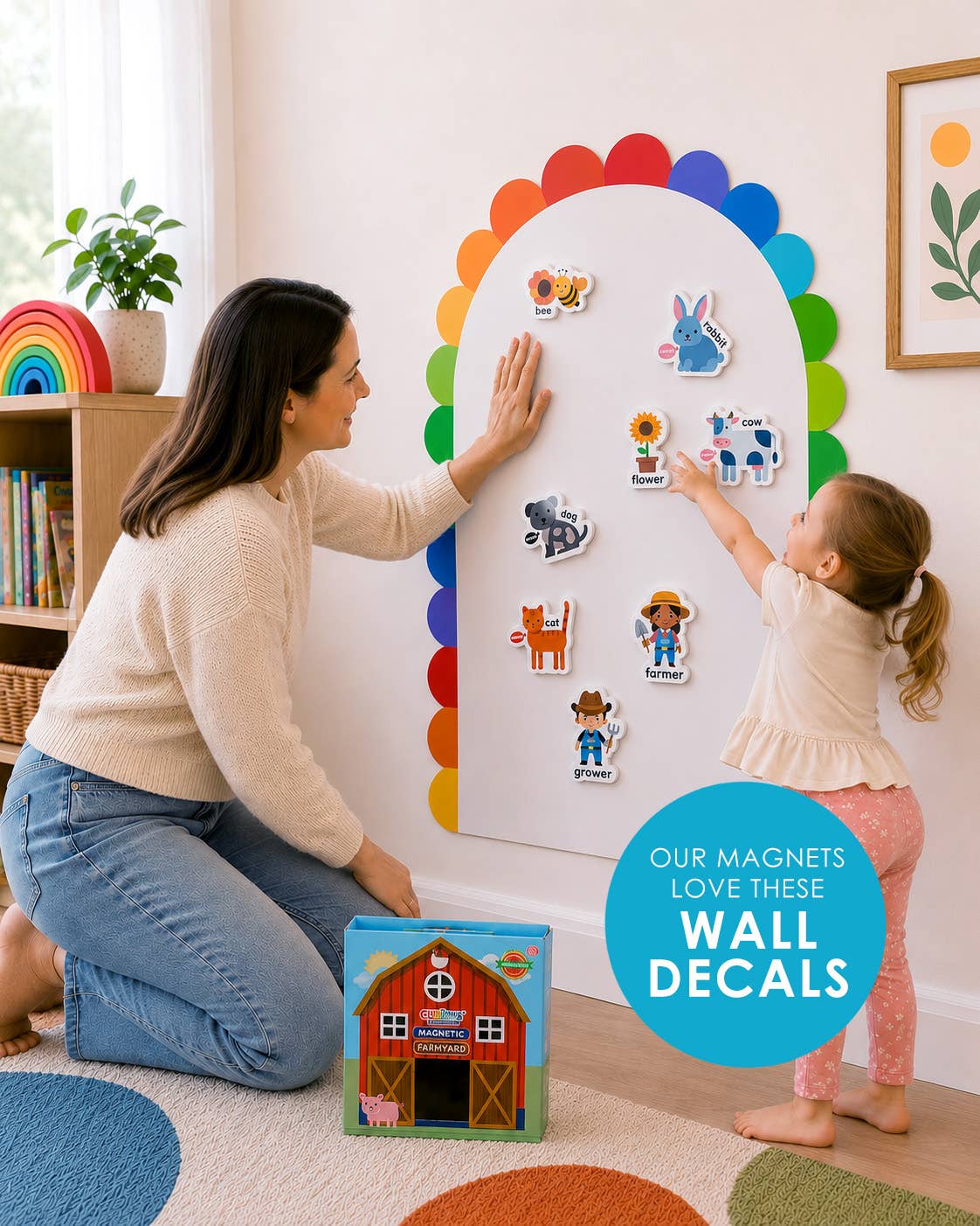 Magentic Wall Decal - Peel & Play Petal Design