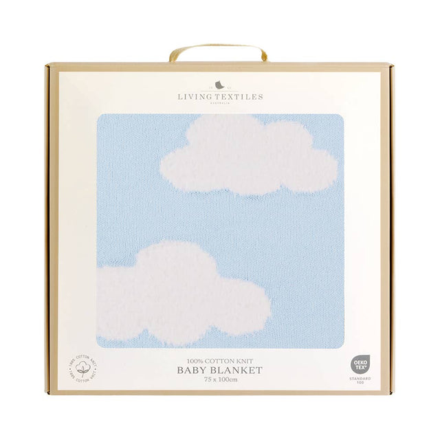 Pram Knitted Blanket - Cloud Whisper / Blue