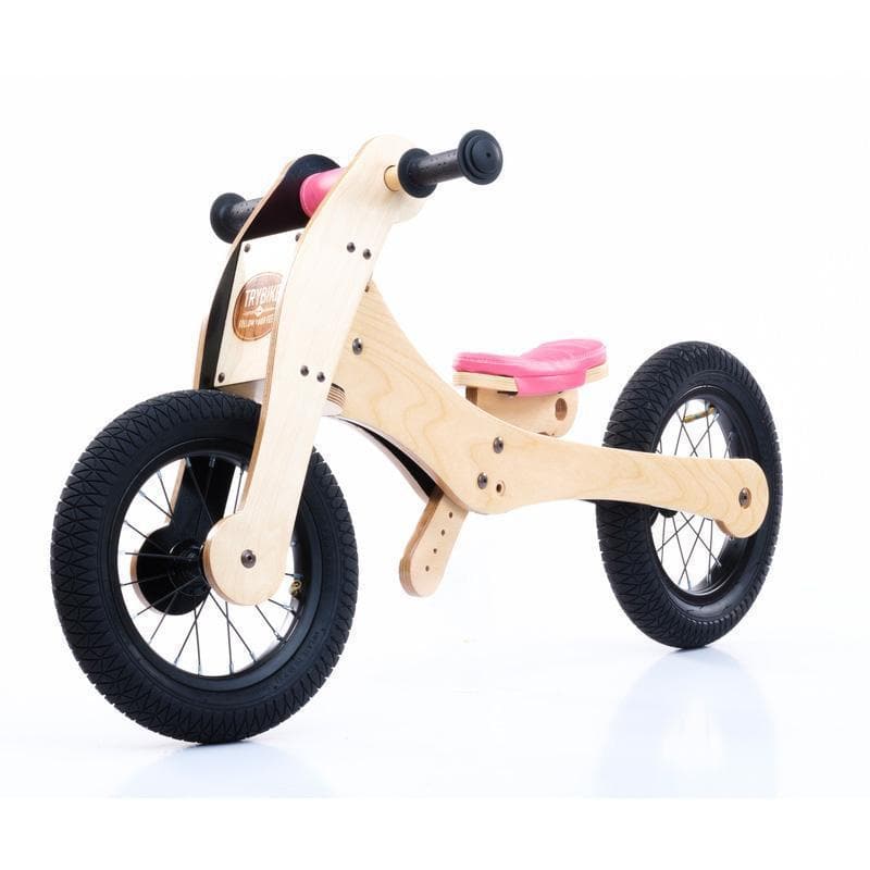 4 in 1 Wooden Bike - Pink - Saddle Seat Cover & Chin Protector