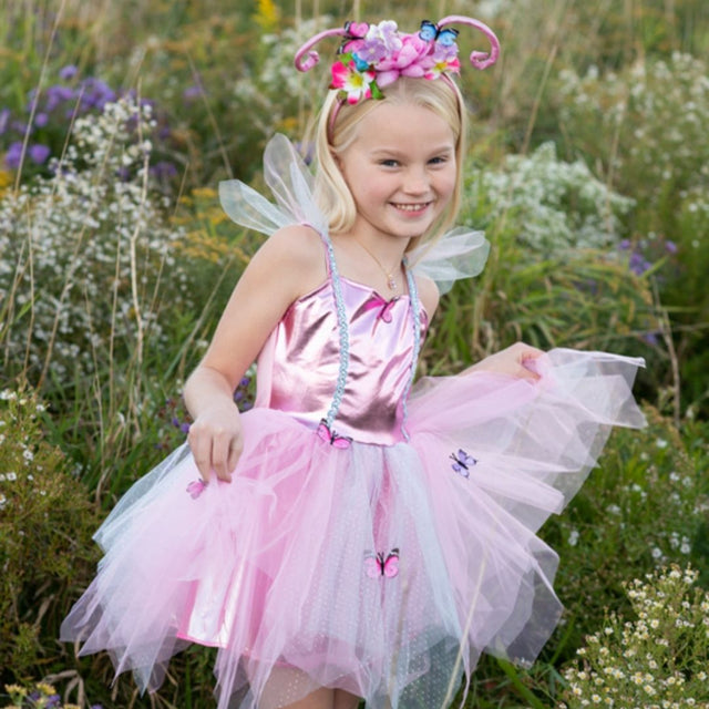 Pink Butterfly Dress & Headpiece Size 5-6