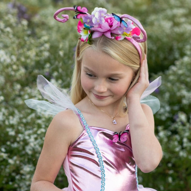 Pink Butterfly Dress & Headpiece Size 5-6