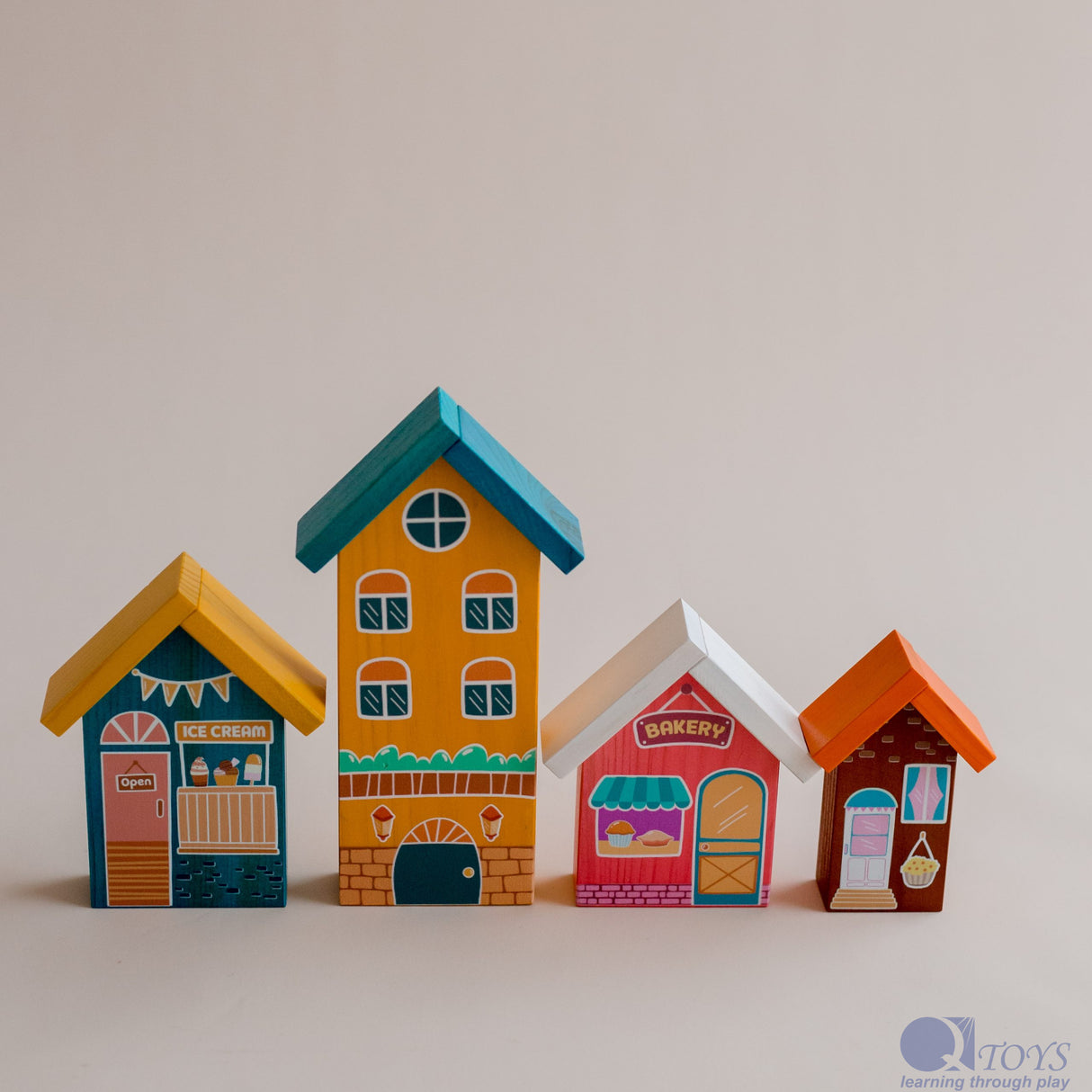 Wooden Play House - set of 4
