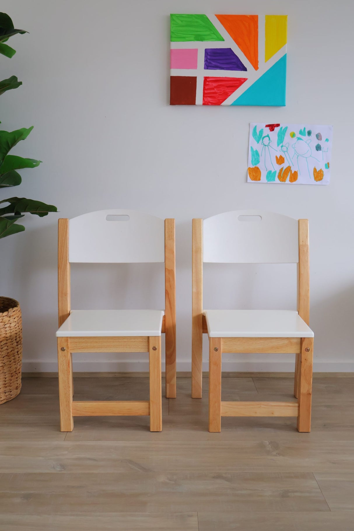 White Seat Stacking Chair - SET OF 2