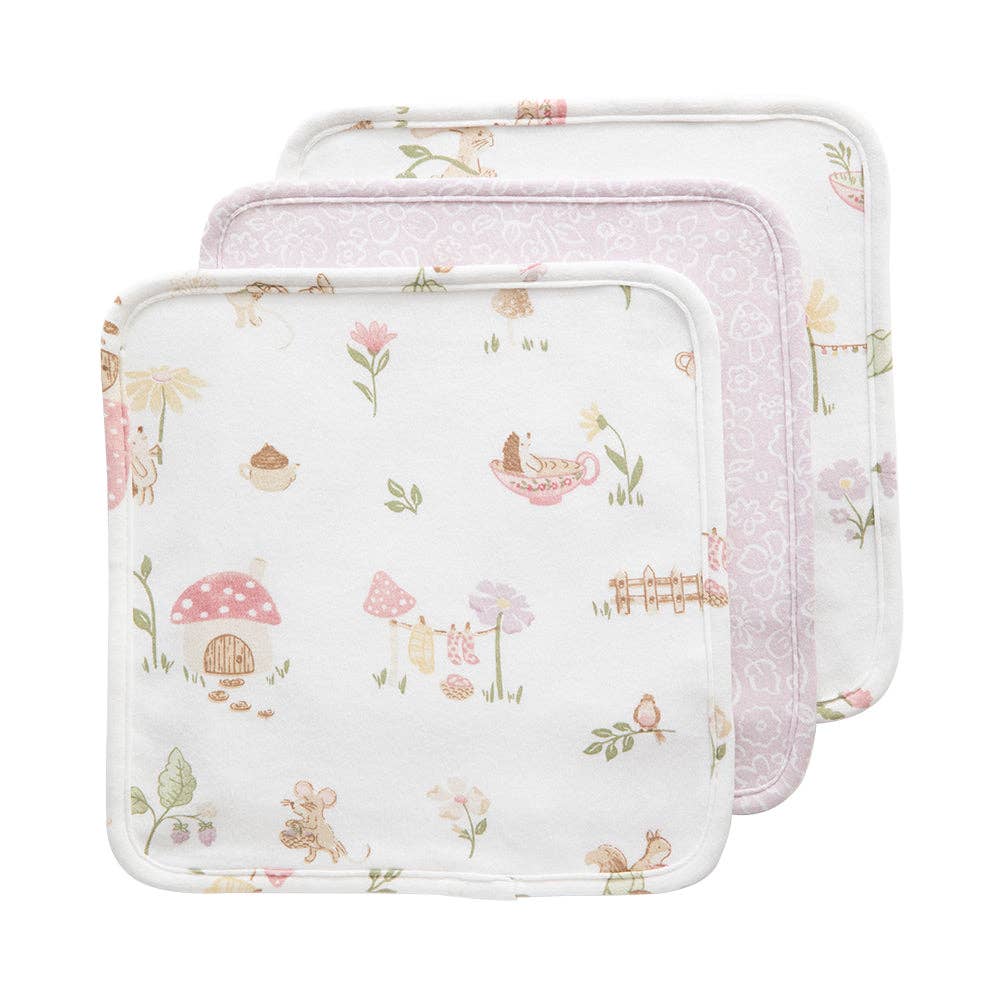 Organic Wash Cloths 3 Pack - Whimsical Wonderland