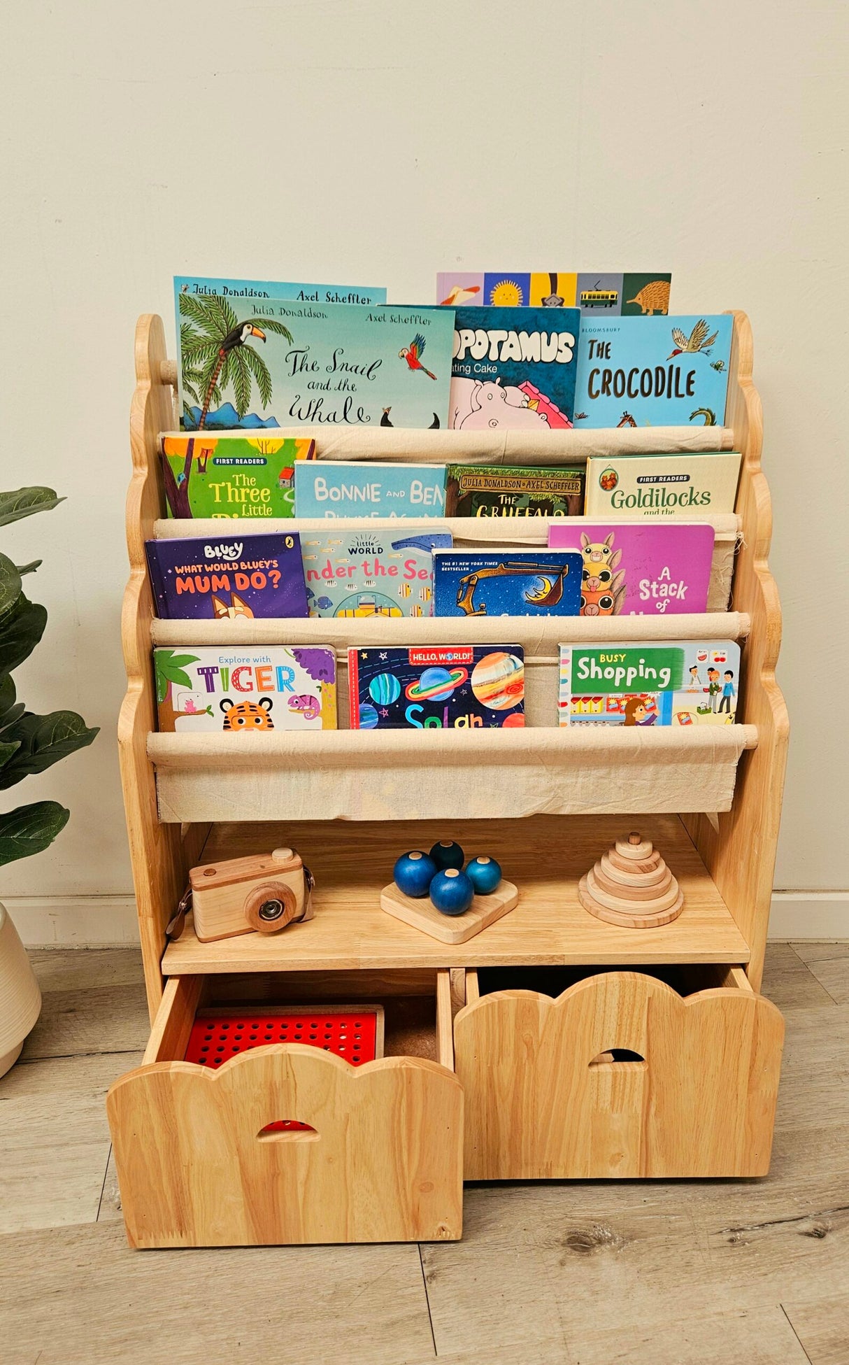 4 Tier Bookshelf & Drawers - Pre Order Early August
