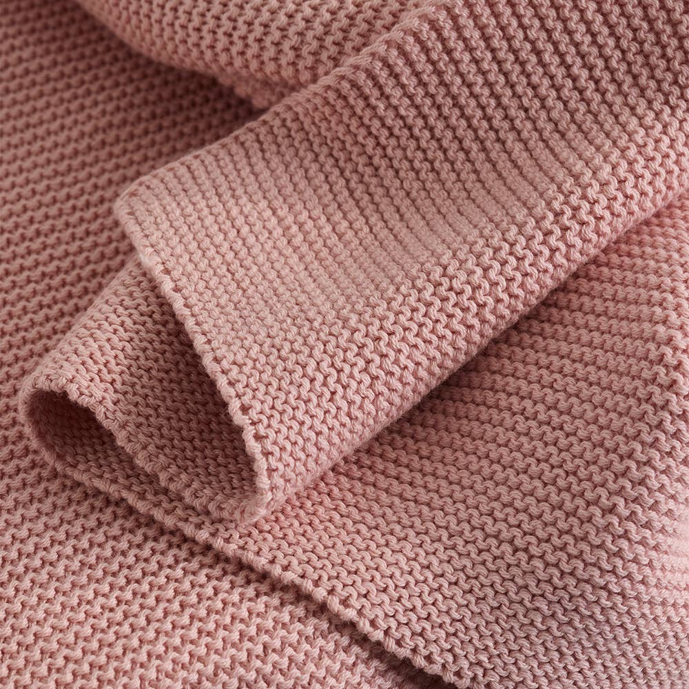 Pram Knitted Blanket - Dusty Rose