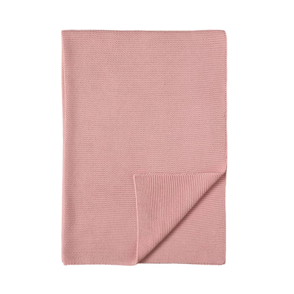 Pram Knitted Blanket - Dusty Rose