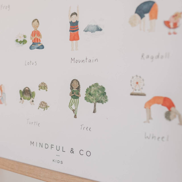 Yoga Poses Poster for Kids – Mindfulness Wall Print