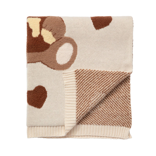Jacquard Pram Blanket - Cuddly Bear