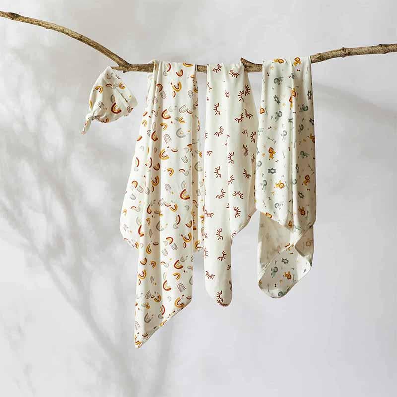 Adventure Baby Wrap & Knotted Beanie Set