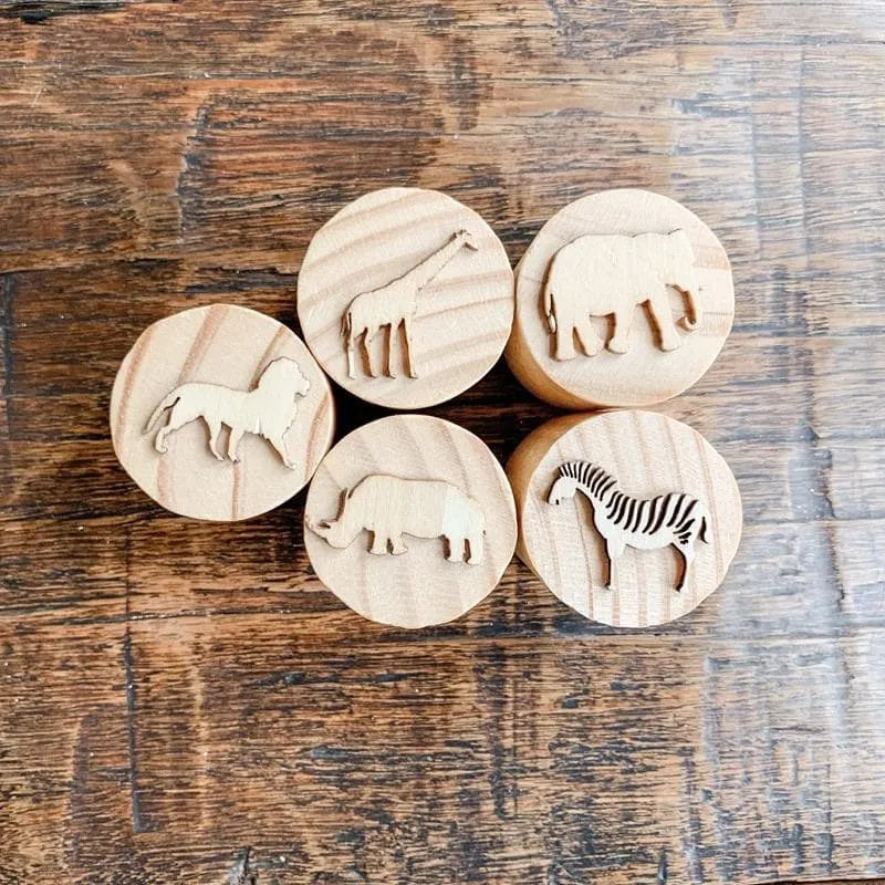 African Animal Playdough Stamps