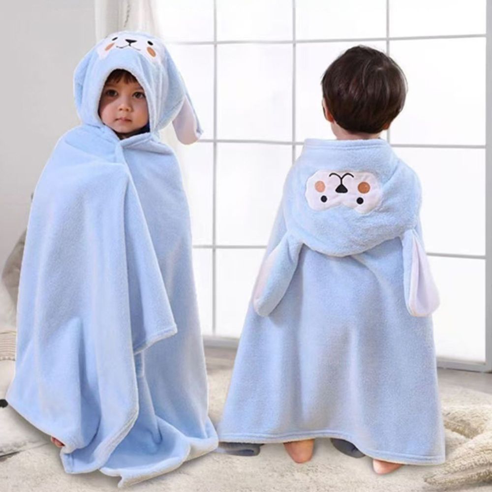 Animal Hooded Towel - Baby Blue