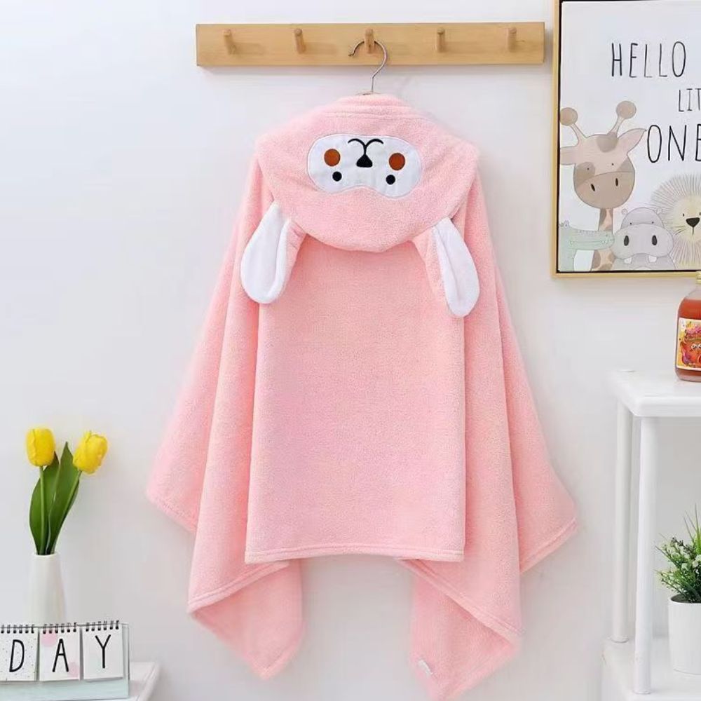 Animal Hooded Towel - Pink