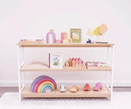 Aspire Slimline Two-Tier Bookshelf - Varnished
