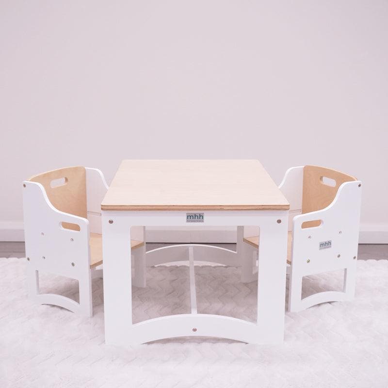 Aspire Weaning Chairs Twin Pack - White and Varnish