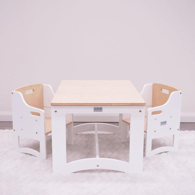 Aspire Weaning Chairs Twin Pack - White and Varnish