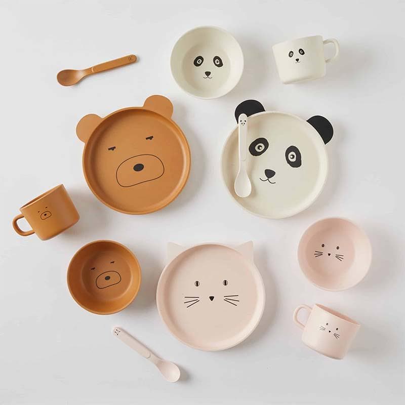 Bear Face Bamboo 4pc Dinner Sets