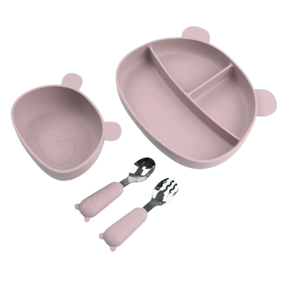 Bear Shaped Dinner Set Mauve