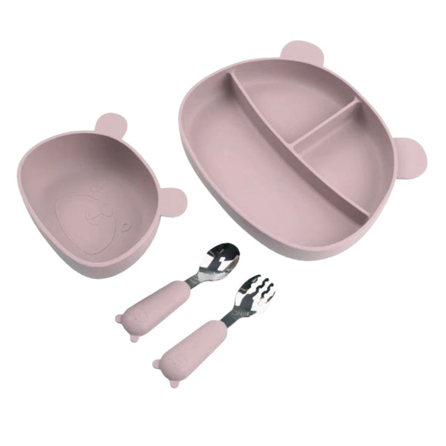 Bear Shaped Dinner Set Mauve