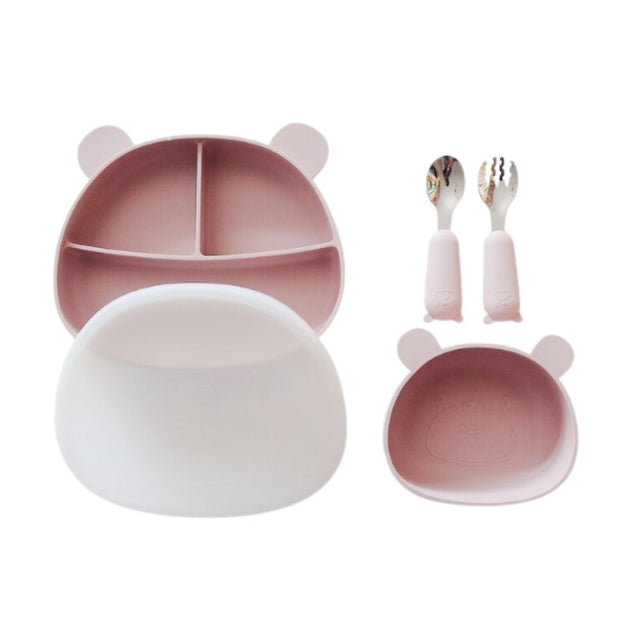 Bear Shaped Dinner Set Mauve