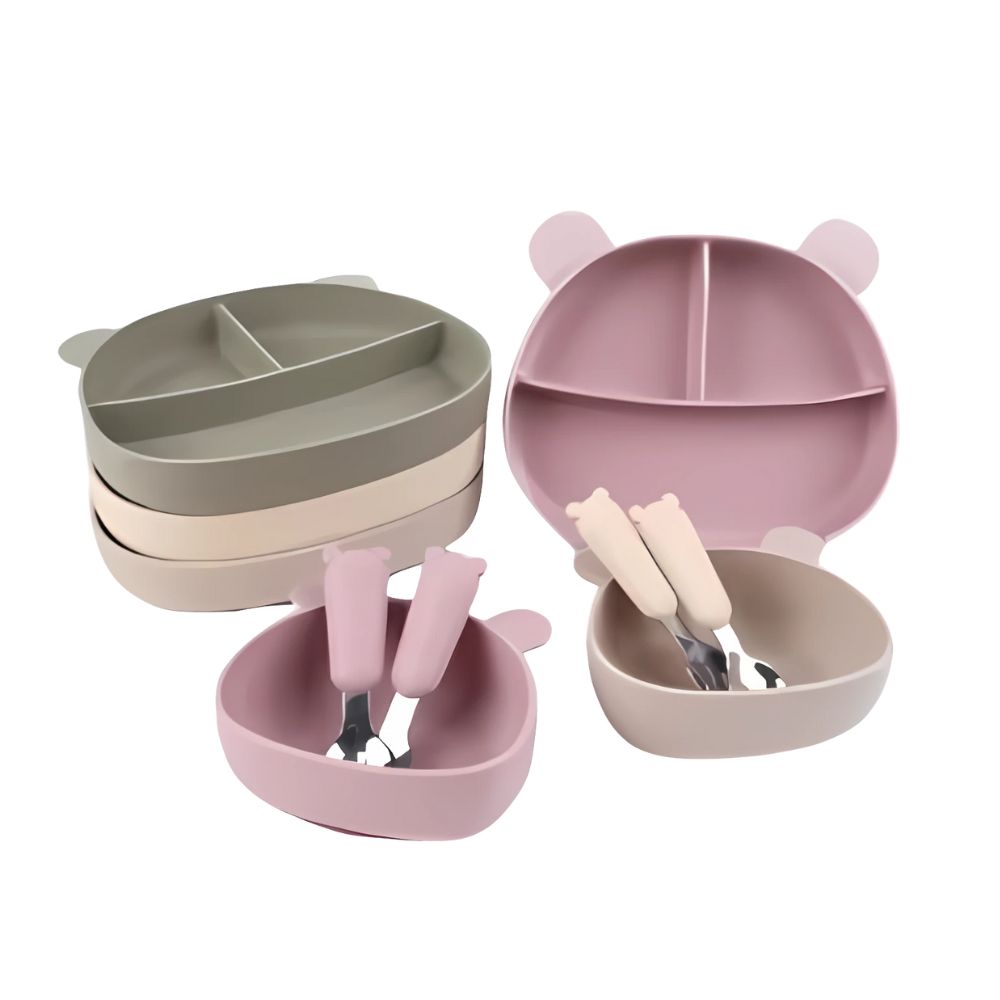 Bear Shaped Dinner Set Storm Grey