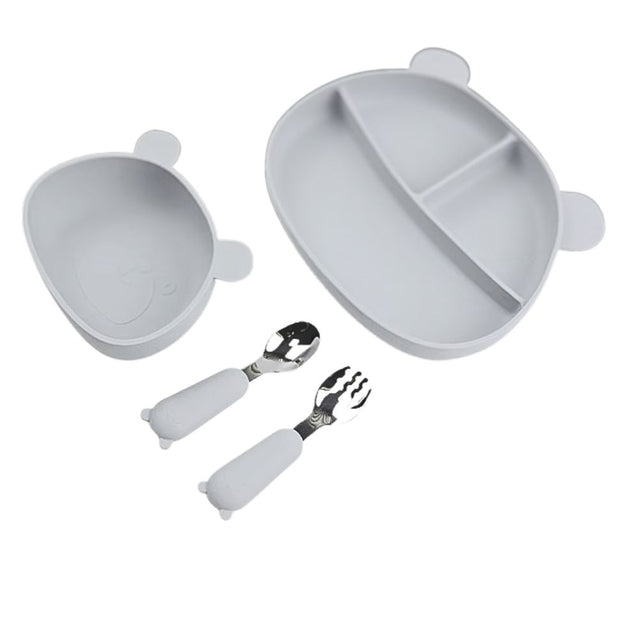 Bear Shaped Dinner Set Storm Grey