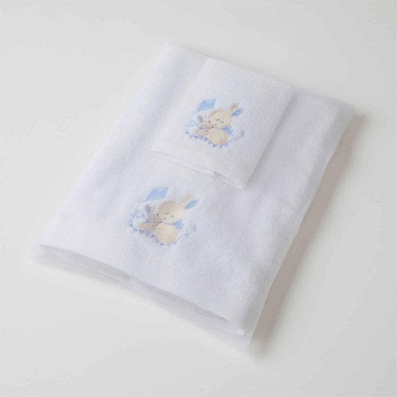 Blue Bunny Bath Towel & Face Washer