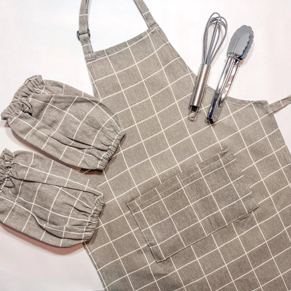 Brown Checkers Parent Aprons for Cooking