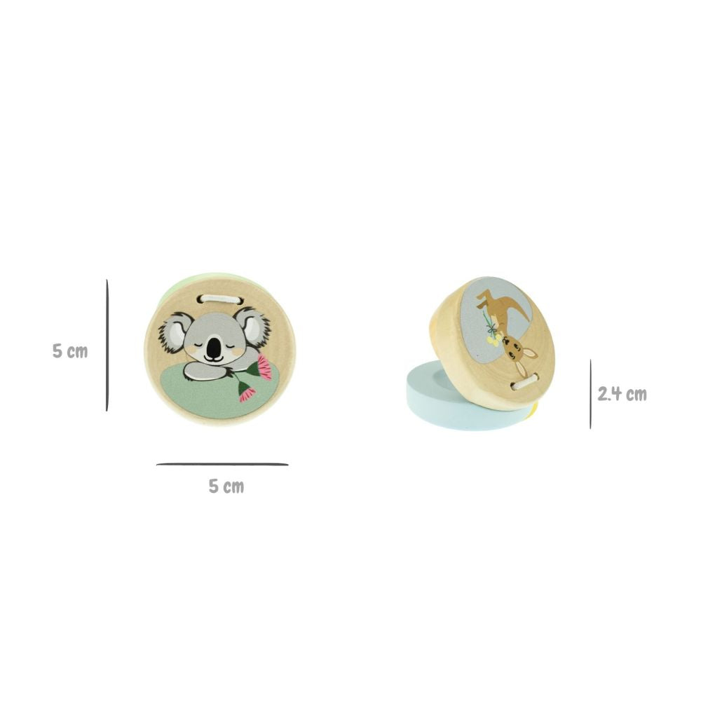 Bush Buddies Koala and Kangaroo Wooden Castanets