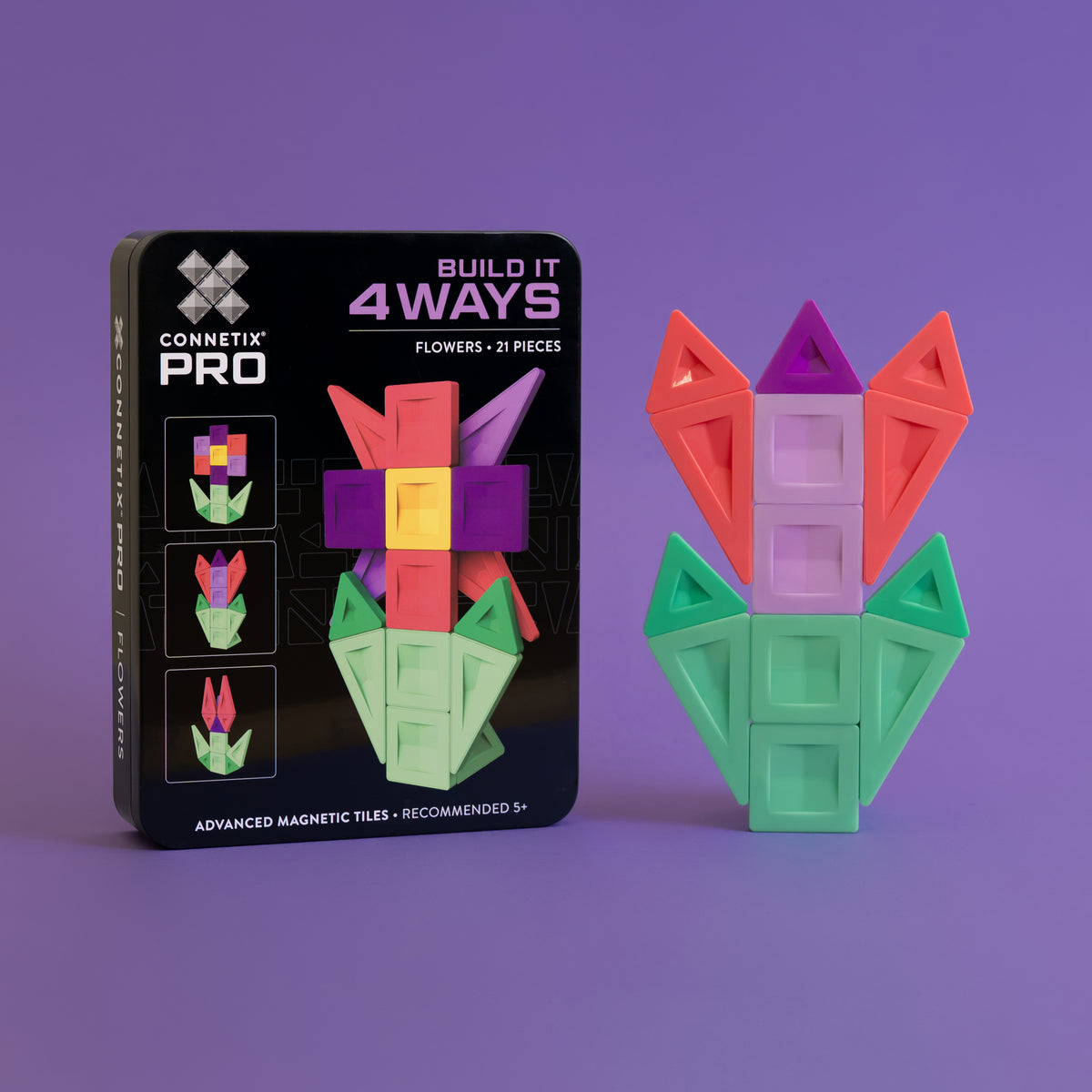 Connetix PRO - Build It 4 Ways Flowers Pack 21 pc